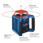 Bosch GRL2000-40HVK REVOLVE2000 Self-Leveling Horizontal/Vertical Rotary Laser Kit, Red Beam, 2000 ft Range, IP56 product image