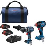 Bosch GXL18V-227B25 18V 2-Tool Combo Kit, GDX18V-1860C Impact Driver/Wrench & GSB18V-975C Hammer Drill/Driver, (2) CORE18V 4 Ah Batteries, Charger, Bag product image