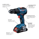Bosch GXL18V-240B22 18V 2-Tool Combo Kit: 1/2 in Hammer Drill/Driver, Two-In-One 1/4 in and 1/2 in Impact Driver/Wrench, (2) 2 Ah Batteries, Charger, Bag product image