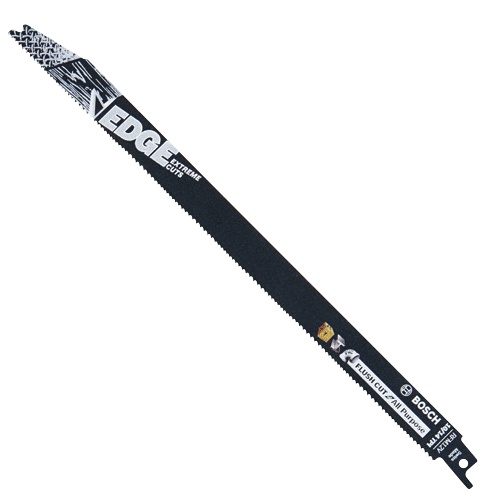 Bosch RFM12V-25B Edge Reciprocating Saw Blades, 12 in, 10/14 TPI, Flush Cuts, Bi-Metal, Blue, Pack of 25 product image