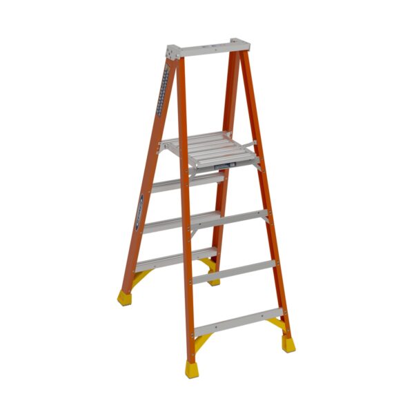 Werner P6204 10ft Reach Fiberglass Platform Ladder, 4 ft, Type IA, 300 lb Duty Rating product image