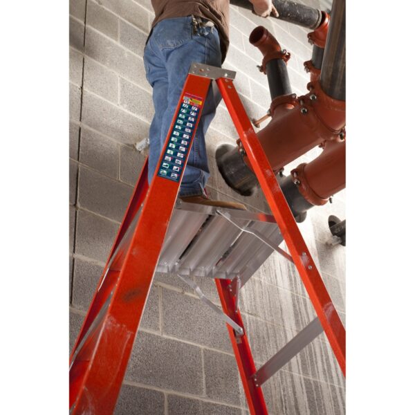 Werner P6204 10ft Reach Fiberglass Platform Ladder, 4 ft, Type IA, 300 lb Duty Rating product image