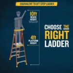 Werner PD6204 Podium Ladder, Fiberglass, 4 ft Platform Height, Type IA 300 lb, 10 ft Reach Height product image