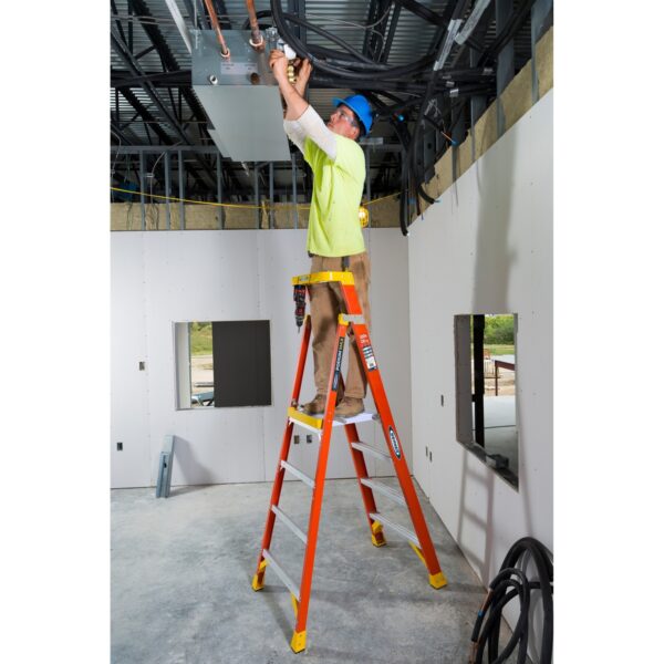 Werner PD6204 Podium Ladder, Fiberglass, 4 ft Platform Height, Type IA 300 lb, 10 ft Reach Height product image