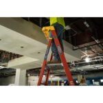 Werner PDLIA04 10ft Reach Height Fiberglass Podium+ Ladder, 4ft, Type IA, 300 lb Load Capacity product image