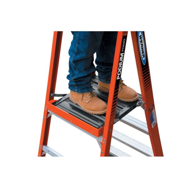 Werner PDIA04 10ft Reach Fiberglass Podium Ladder, 4ft, Type IA, 300 lb Load product image