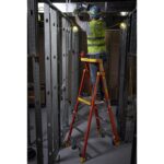 Werner PD6204-4C Fiberglass Podium Ladder with Casters, 4 ft, Type IA, 300 lb, 10 ft Reach product image