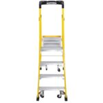 Werner PD7304-4C 10ft Reach Fiberglass Podium Ladder with Casters, 4 ft, Type IAA, 375 lb Load product image