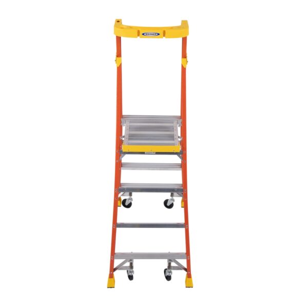 Werner PD6204-4C Fiberglass Podium Ladder with Casters, 4 ft, Type IA, 300 lb, 10 ft Reach product image