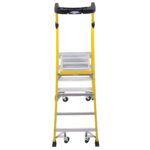 Werner PD7304-4C 10ft Reach Fiberglass Podium Ladder with Casters, 4 ft, Type IAA, 375 lb Load product image