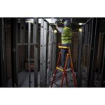 Werner PD6204-4C Fiberglass Podium Ladder with Casters, 4 ft, Type IA, 300 lb, 10 ft Reach product image