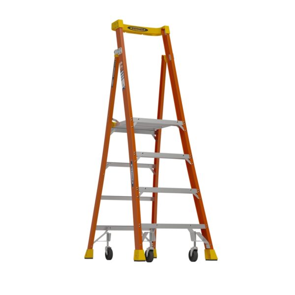 Werner PD6204-4C Fiberglass Podium Ladder with Casters, 4 ft, Type IA, 300 lb, 10 ft Reach product image