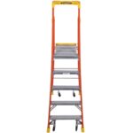 Werner PD6205-4C 11ft Reach Fiberglass Podium Ladder w/ Casters, 5ft, Type IA, 300 lb product image