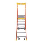 Werner PD6205-4C 11ft Reach Fiberglass Podium Ladder w/ Casters, 5ft, Type IA, 300 lb product image