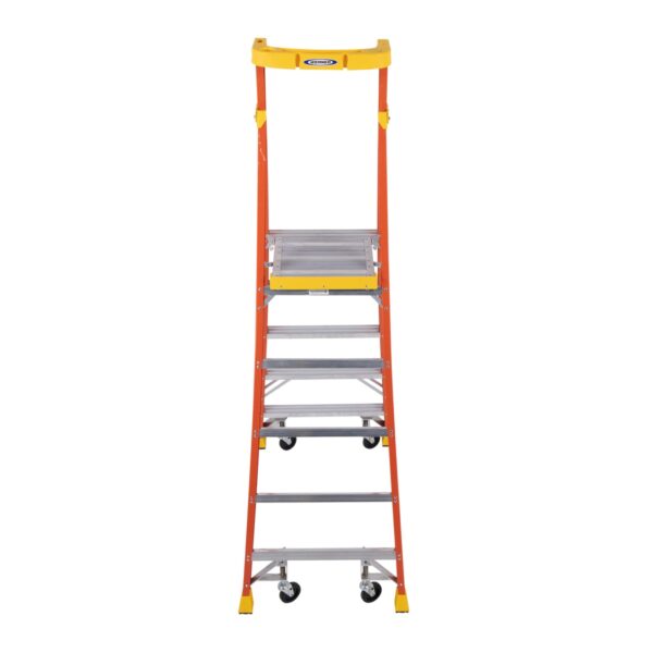 Werner PD6205-4C 11ft Reach Fiberglass Podium Ladder w/ Casters, 5ft, Type IA, 300 lb product image