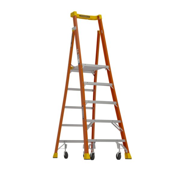 Werner PD6205-4C 11ft Reach Fiberglass Podium Ladder w/ Casters, 5ft, Type IA, 300 lb product image