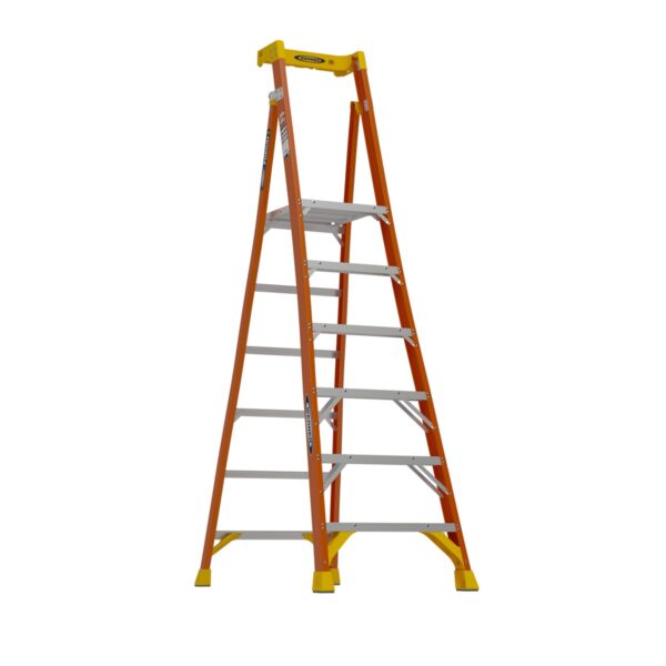 Werner PDLIA06 Fiberglass Podium+ Ladder, 6 ft, Type IA, 12 ft Reach Height product image