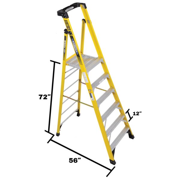 Werner PD7306 12ft Reach Fiberglass Podium Ladder, 6ft Type IAA, 375 lb product image