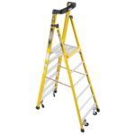 Werner PD7306-4C 12ft Reach Fiberglass Podium Ladder with Casters, 6ft Type IAA, 375 lb Capacity product image
