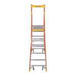 Werner PD6206-4C 12 ft Reach Fiberglass Podium Ladder with Casters, 6 ft Type IA, 300 lb Capacity product image