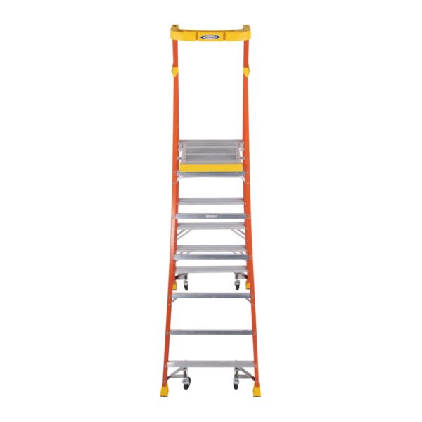 Werner PD6206-4C 12 ft Reach Fiberglass Podium Ladder with Casters, 6 ft Type IA, 300 lb Capacity product image