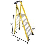 Werner PD7306-4C 12ft Reach Fiberglass Podium Ladder with Casters, 6ft Type IAA, 375 lb Capacity product image