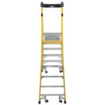 Werner PD7306-4C 12ft Reach Fiberglass Podium Ladder with Casters, 6ft Type IAA, 375 lb Capacity product image