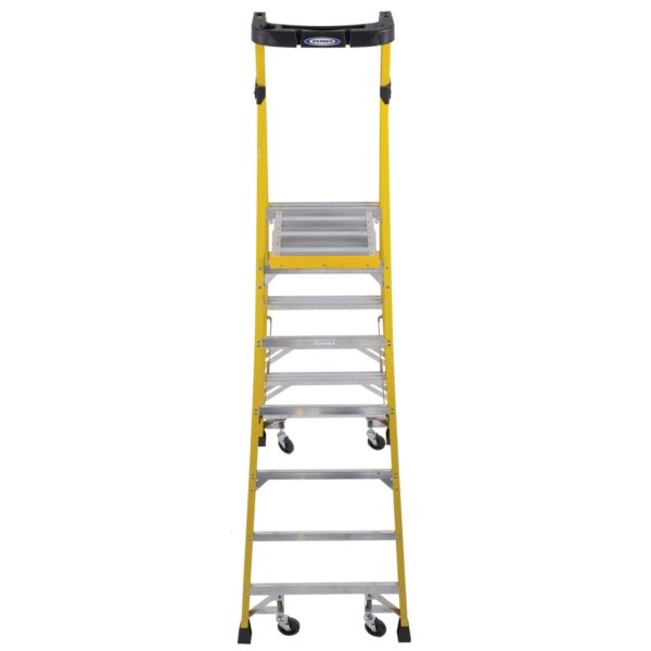 Werner PD7306-4C 12ft Reach Fiberglass Podium Ladder with Casters, 6ft Type IAA, 375 lb Capacity product image