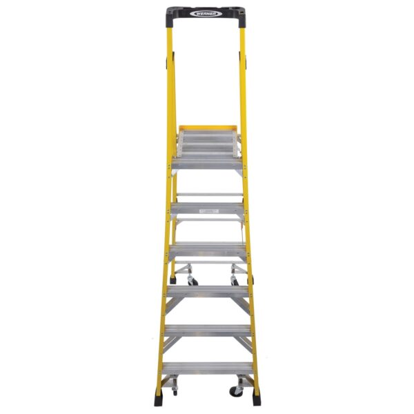 Werner PD7306-4C 12ft Reach Fiberglass Podium Ladder with Casters, 6ft Type IAA, 375 lb Capacity product image