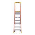 Werner PD6206-4C 12 ft Reach Fiberglass Podium Ladder with Casters, 6 ft Type IA, 300 lb Capacity product image