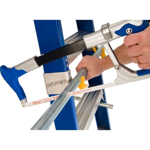 Werner OBEL12 12ft Type IAA Fiberglass Electricians JobStation Step Ladder, Single-Sided, Blue product image