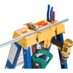 Werner OBEL12 12ft Type IAA Fiberglass Electricians JobStation Step Ladder, Single-Sided, Blue product image