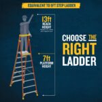 Werner PD6207 Fiberglass Podium Ladder, 7 ft Platform Height, 13 ft Reach, Type IA 300 lb product image