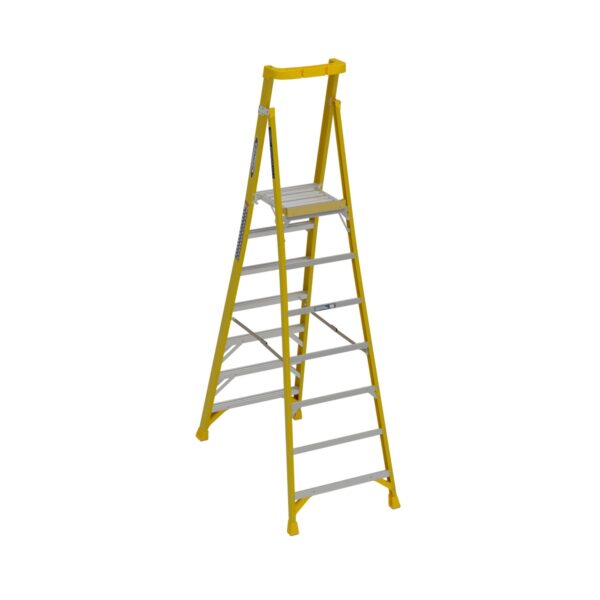 Werner PD7307 13ft Reach Fiberglass Podium Ladder, 7 ft, Type IAA, 375 lb Duty Rating product image