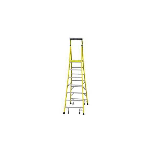 Werner PD7307-4C 13ft Reach Fiberglass Podium Ladder with Casters, 7ft, Type IAA 375 lb product image