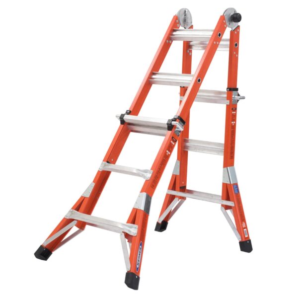 Werner FMT-13 14ft Reach Multi-Position Fiberglass Pro Ladder, Type IA, 300 lb Load Capacity product image