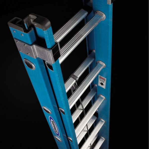 Werner FE1016-2 16ft Fiberglass Multi Section Extension Ladder, Type I 250 lb Duty Rating, Blue product image