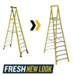 Werner PD7310 10 ft Fiberglass Podium Ladder, Type IAA, 375 lb, 16 ft Reach Height product image