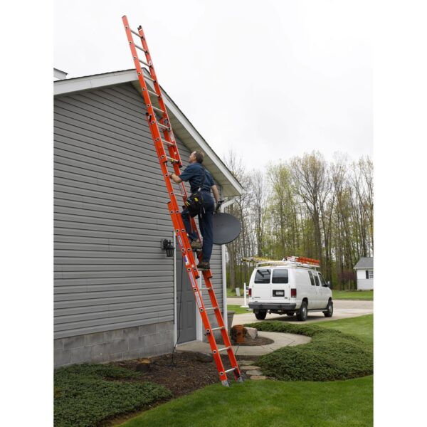 Werner D6216-3 16ft Type IA Fiberglass D-Rung Three-Section Extension Ladder, 300 lb Duty Rating product image