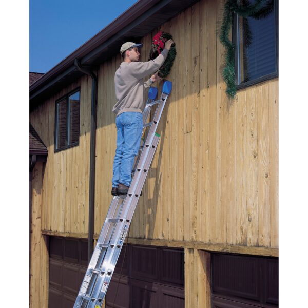 Werner D1216-2 16ft Type II Aluminum D-Rung Extension Ladder, 225 lb Duty Rating product image