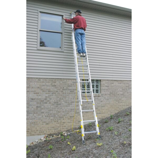 Werner D1716-2EQ 16ft Type II Aluminum D-Rung The Equalizer Extension Ladder, EverLevel Levelers, 225 lb Duty product image