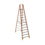 Werner P7412 12 ft Fiberglass Platform Ladder, Type IA, 300 lb, 18 ft Reach Height product image