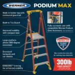 Werner PD6212 12ft Fiberglass Podium Ladder, Type IA, 300 lb Load, 18 ft Reach Height product image