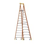 Werner PD6212-4C Fiberglass Podium Ladder with Casters, 12 ft, Type IA, 300 lb Load, 18 ft Reach Height product image