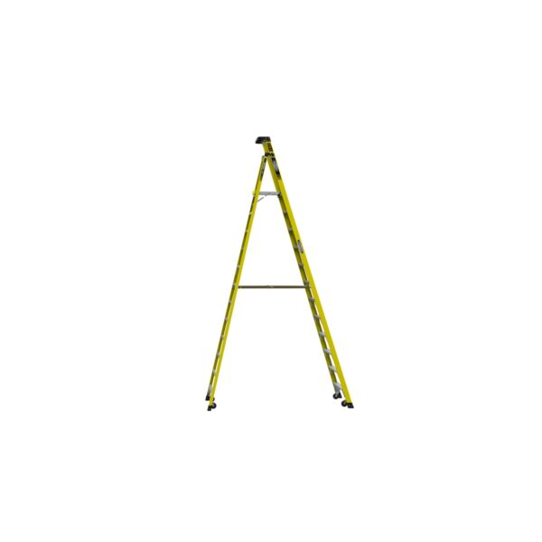 Werner PD7312-4C 18ft Reach Fiberglass Podium Ladder with Casters, 12ft Top Step, Type IAA 375 lb product image