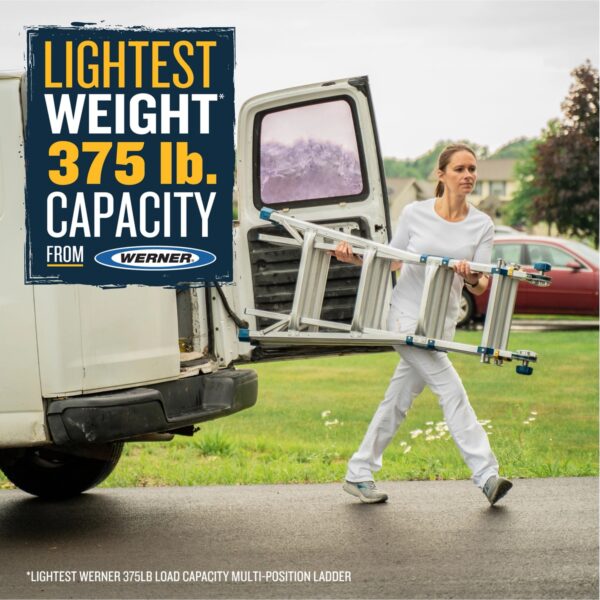 Werner MT-18IAA 18ft Reach Multi-Position Ladder, Type IAA, 375 lb Load, 17 ft Size product image