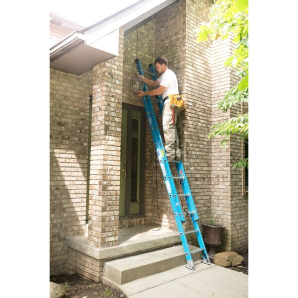 Werner FE1020-2 20ft Fiberglass Multi Section Extension Ladder, Type I 250 lb Duty Rating product image