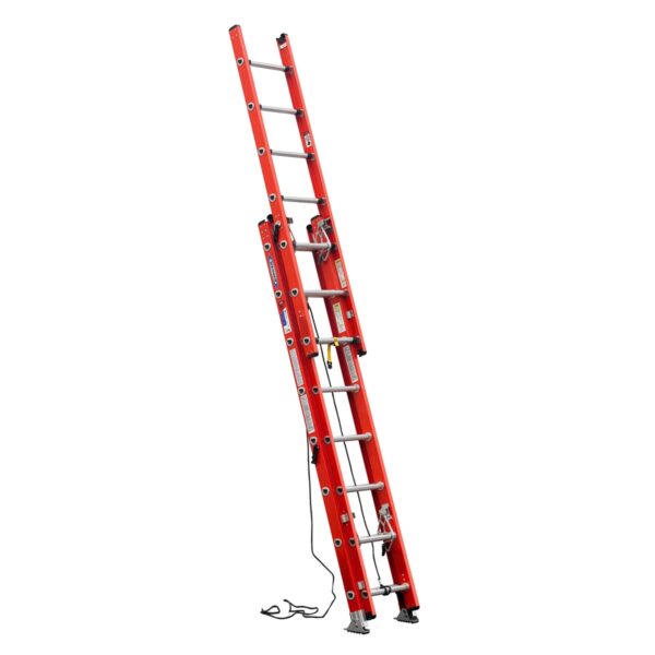Werner D6220-3 20ft Type IA Fiberglass D-Rung Three-Section Extension Ladder, 300 lb Duty Rating product image