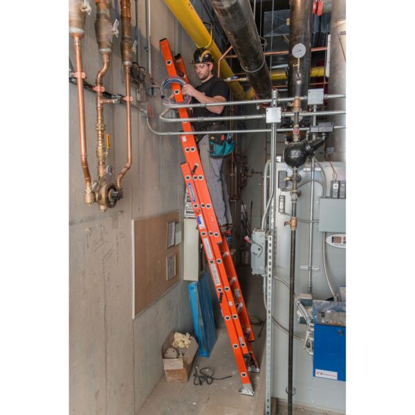 Werner D6220-3 20ft Type IA Fiberglass D-Rung Three-Section Extension Ladder, 300 lb Duty Rating product image