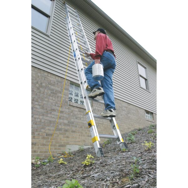 Werner D1720-2EQ The Equalizer Type II Aluminum Extension Ladder, 20 ft, 225 lb Duty Rating product image